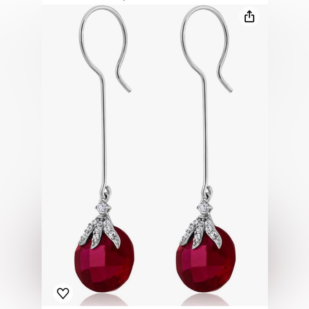Gem Stone King Ruby Sterling Silver Earrings - image 1